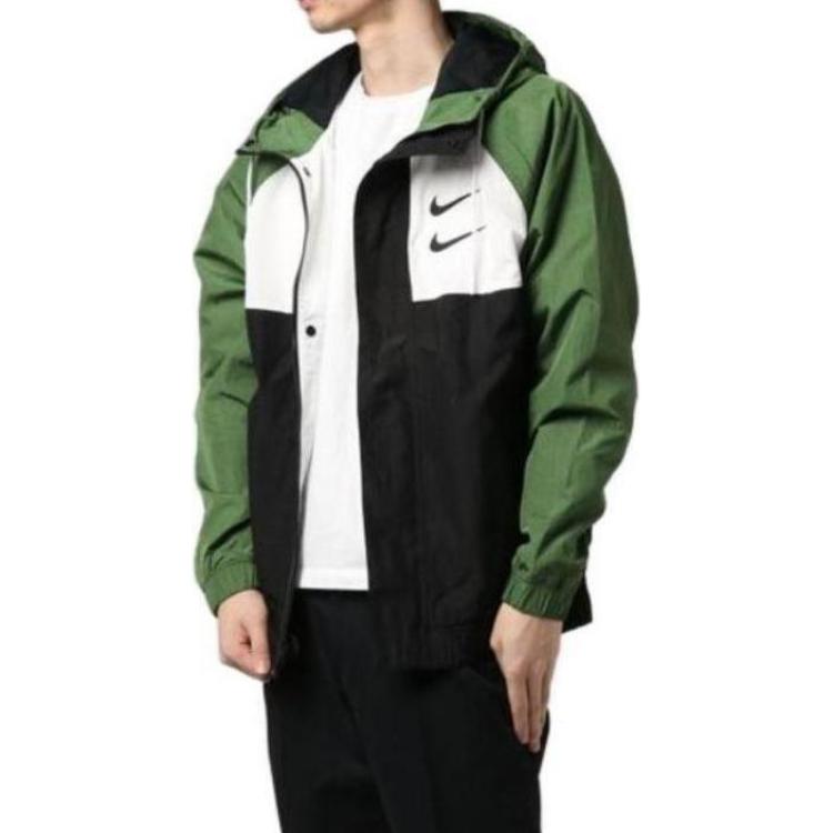 Purchase Jaket Nike Sportswear Swoosh Double Windbreaker Pria Warna Hijau Spring. CJ4889-010