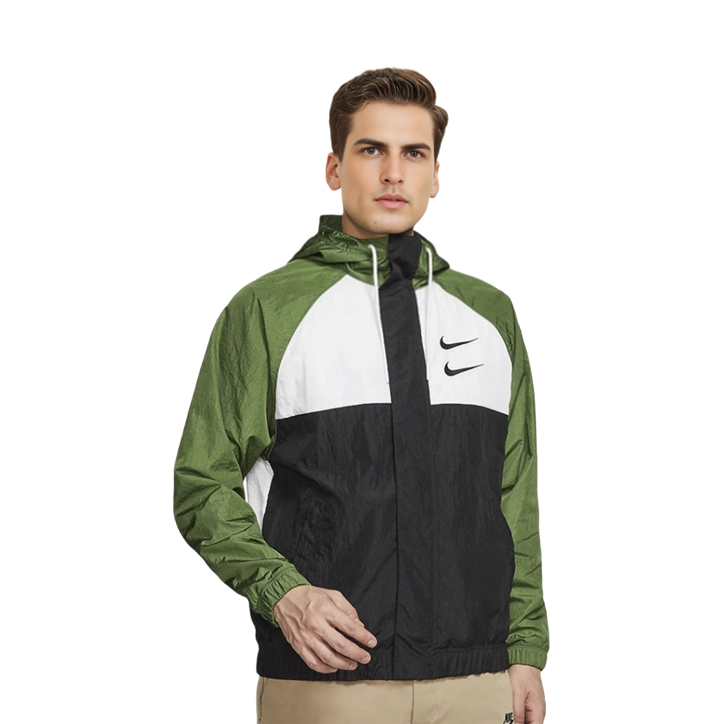 Shop 耐克运动风双勾标春季绿夹克 DD1089-010