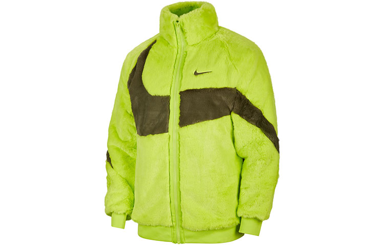 Order 耐克运动经典Swoosh标志仿皮草复古绿夹克 DH6685-322
