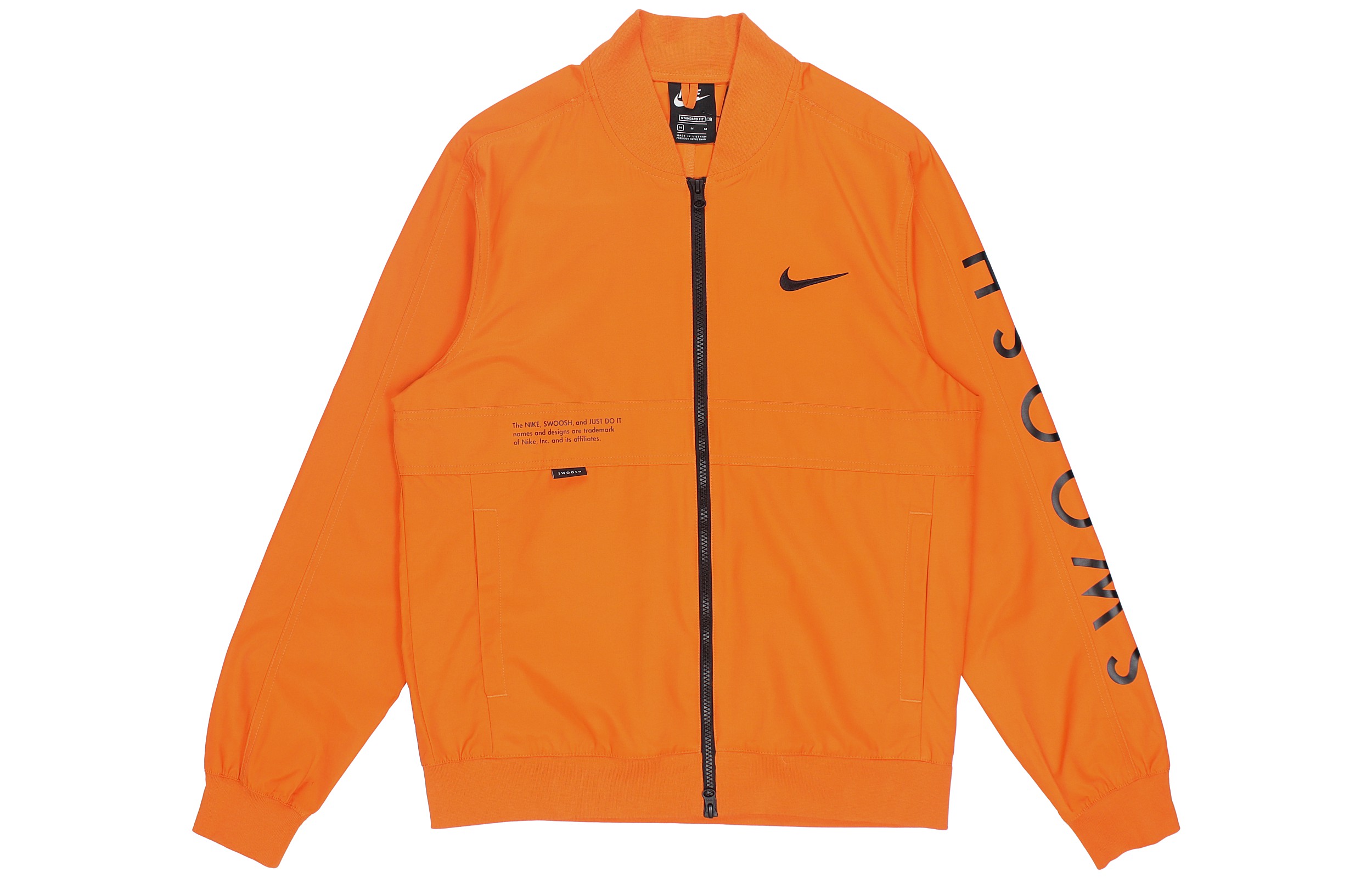 Nike Sportswear Swoosh Logo Zip Baseball Jacket Orange Fashion DJ5368-801