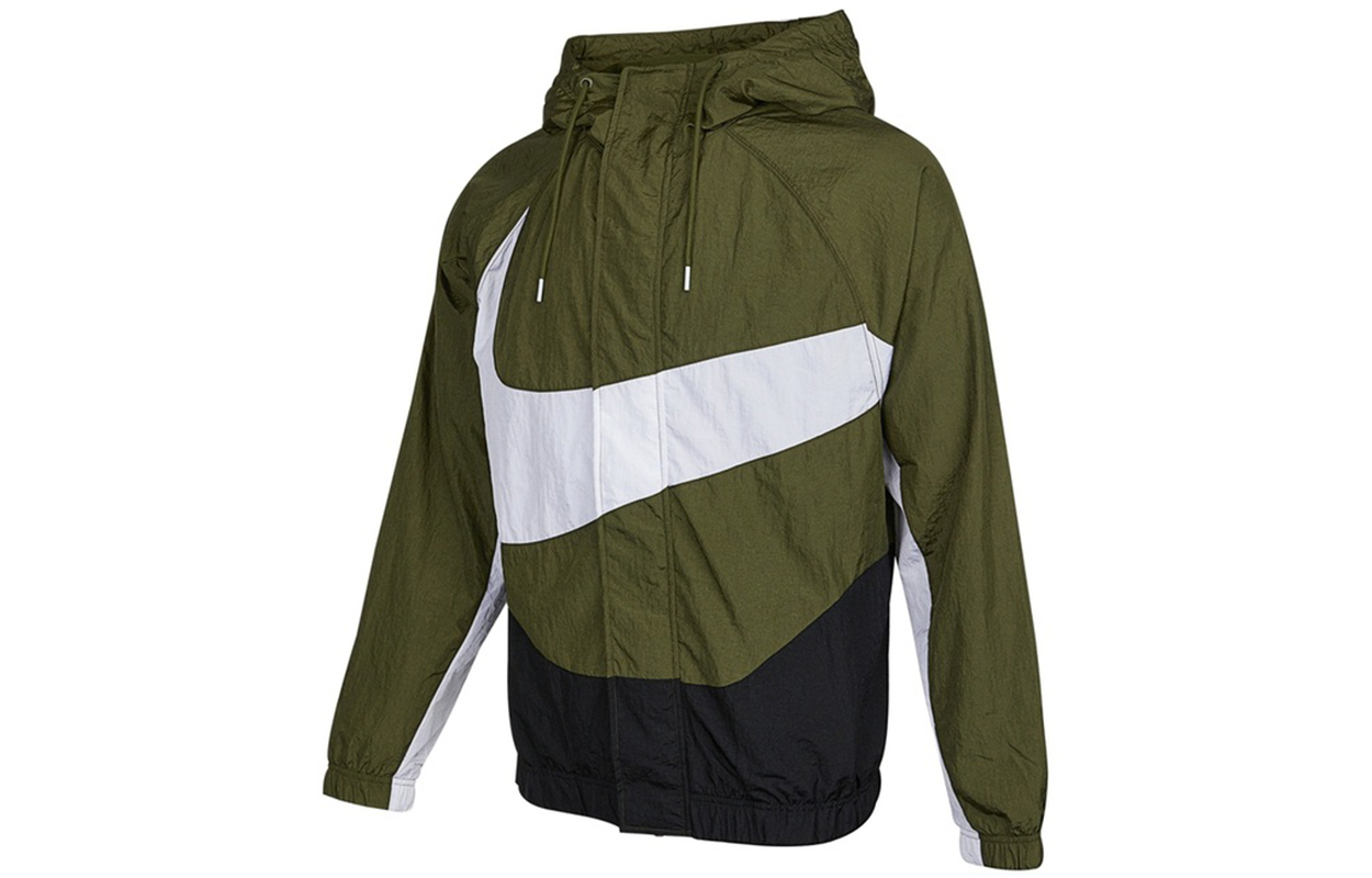 Nike Sportswear Swoosh Oversized Logo Hoodie Jacket Olive Green Spring款 DD5968-326