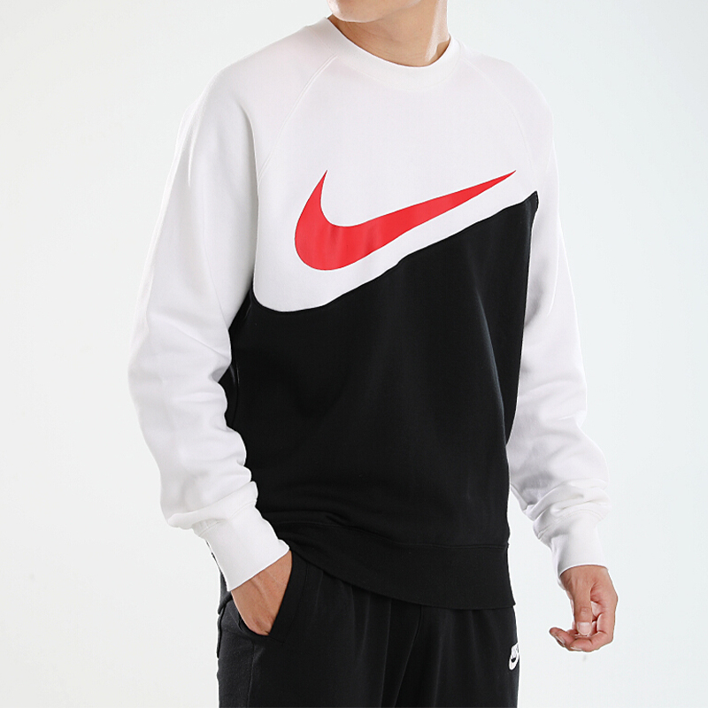 Nike Sportswear Swoosh Retro Pullover Sweatshirt Black/White CZ4922-010 圖 4