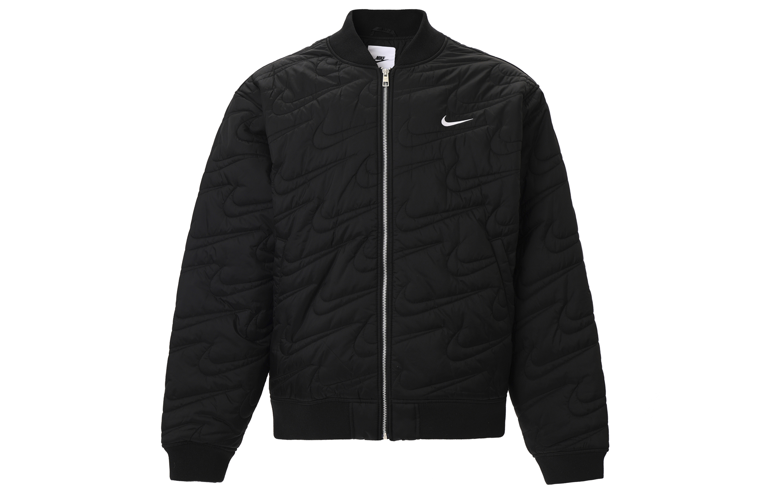 Nike Sportswear Swoosh Solid Black Full-Zip Jacket Casual Outerwear FV6152-010
