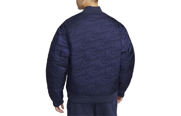 Lookbook 耐克运动服Swoosh高领拉链外套深蓝色 FV6152-410