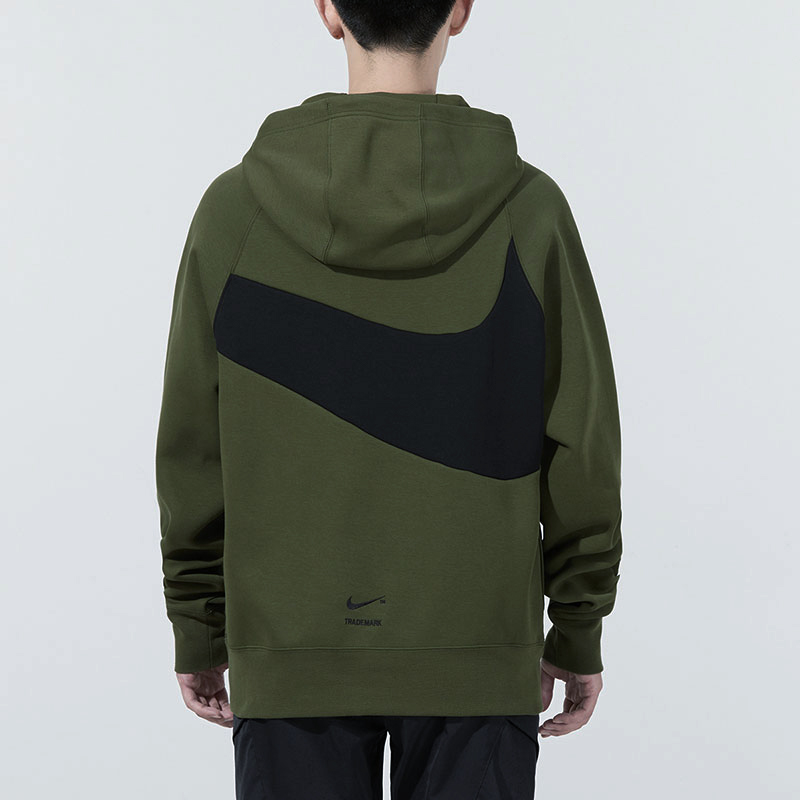 Details for 나이키 스포츠웨어 스우시 테크 플리스 풀오버 후디 아미 그린 DD8223-326