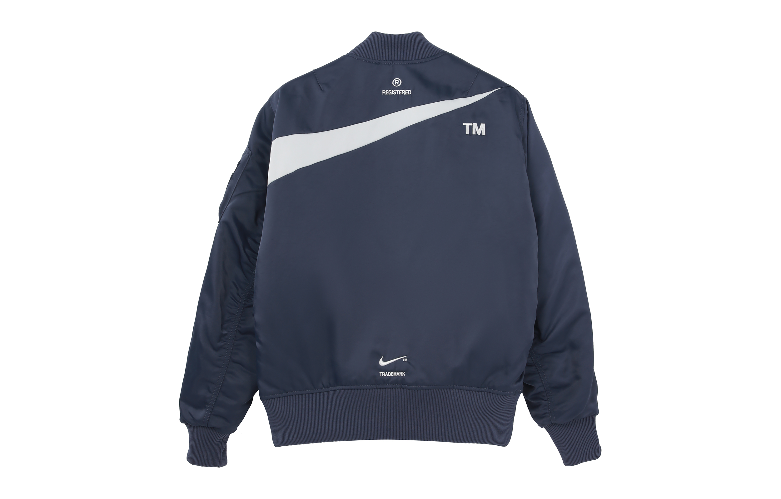 Lookbook Nike 運動風 Swoosh Therma-FIT 雙面轟炸機外套 藍色 DD6056-437