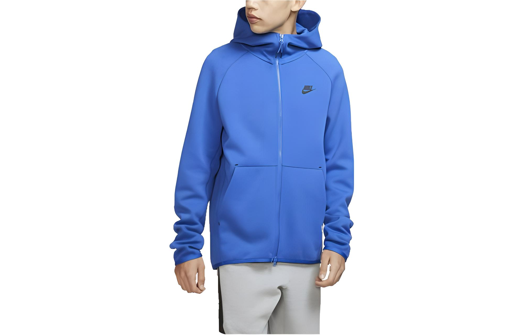 Nike Sportswear Tech Fleece Colorblock Knit Hooded Jacket Blue 928484-480