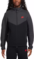 Nike Sportswear Tech Fleece Full-Zip Hoodie Black/Dark Grey/Iron Red FB7922-013 Nike Sportswear Tech Fleece Full-Zip Hoodie Black/Dark Grey/Iron Red FB7922-013