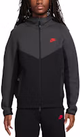 Order Nike Sportswear Tech Fleece Full-Zip Hoodie Hitam/Kelabu Gelap/Merah Besi FB7922-013