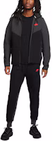 Shop Nike Sportswear Tech Fleece Full-Zip Hoodie Hitam/Kelabu Gelap/Merah Besi FB7922-013