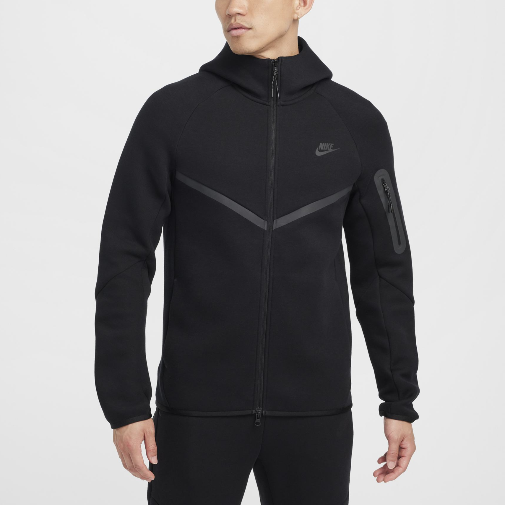 Shop Nike Sportswear Tech Fleece Windrunner Hoodie Jaket Hitam HV0950-010