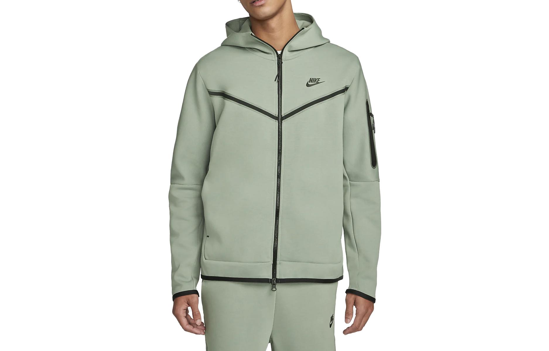 Nike Sportswear Tech Fleece Zip Jacket Ocean Green Logo Design CU4489-330