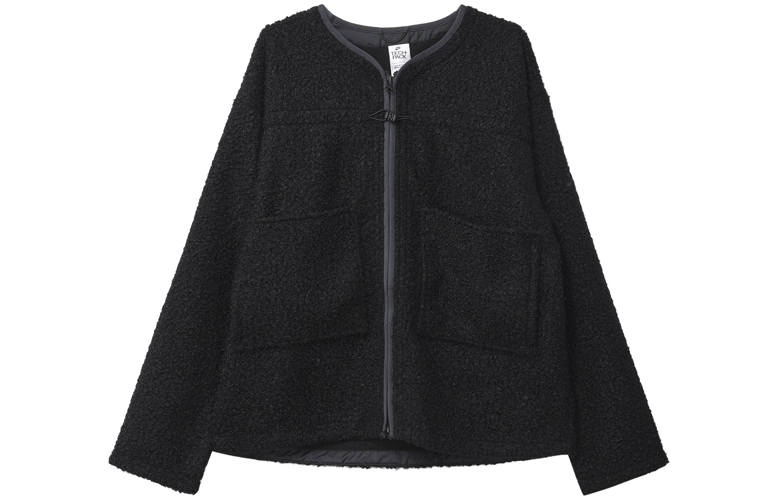 Nike Sportswear Tech Pack Solid Black Collarless Casual Jacket FB7411-010