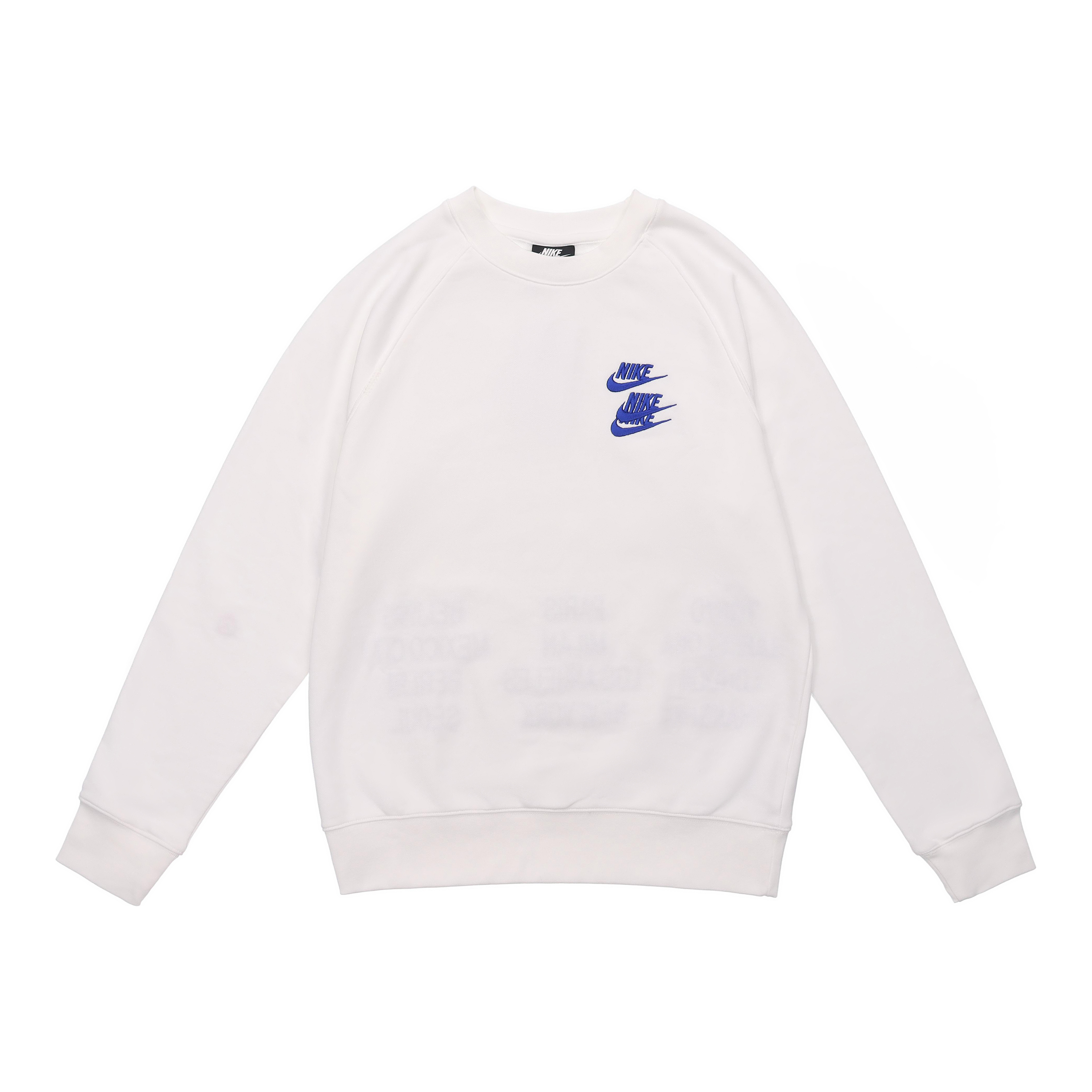 Nike Sportswear White Embroidered Triple Swoosh Crewneck Sweatshirt DD0883-100