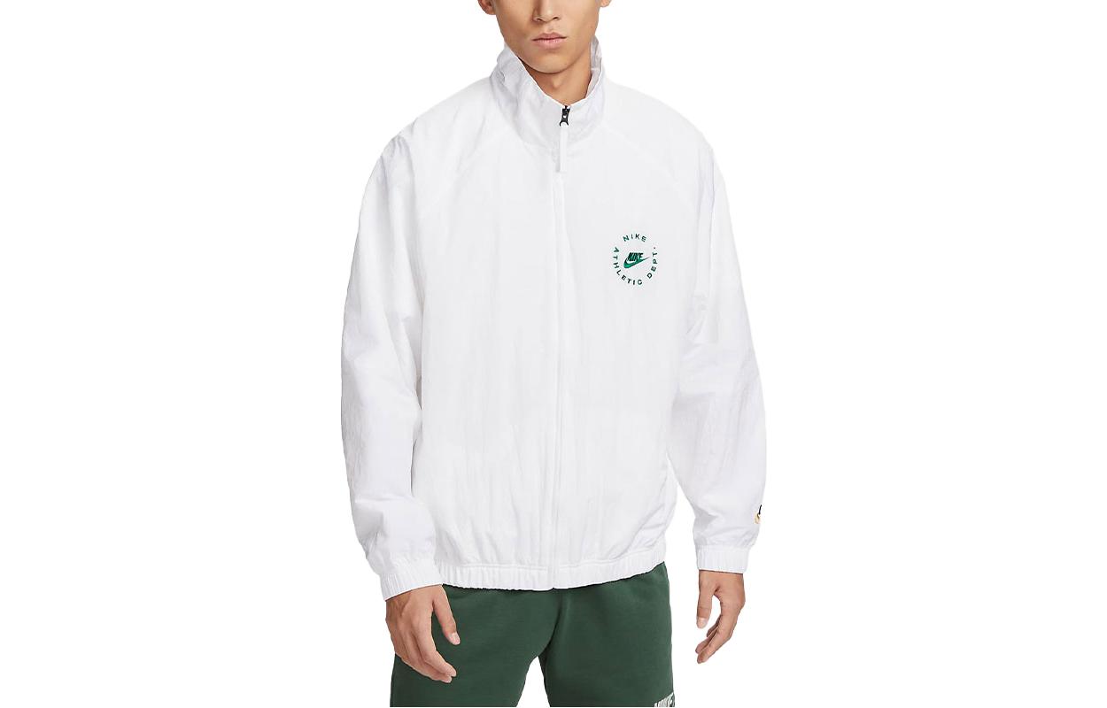 Nike Sportswear White Woven Jacket with Embroidered Logo and Print FN7233-100