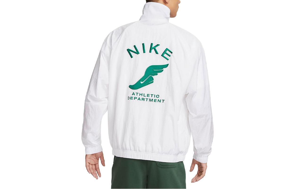 Lookbook 나이키 스포츠웨어 화이트 우븐 자켓 자수 로고 프린트 FN7233-100