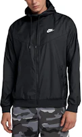 Nike Sportswear Windrunner Black Logo Print Hooded Jacket for Men 727324-010 Nike Sportswear Windrunner Black Logo Print Hooded Jacket for Men 727324-010
