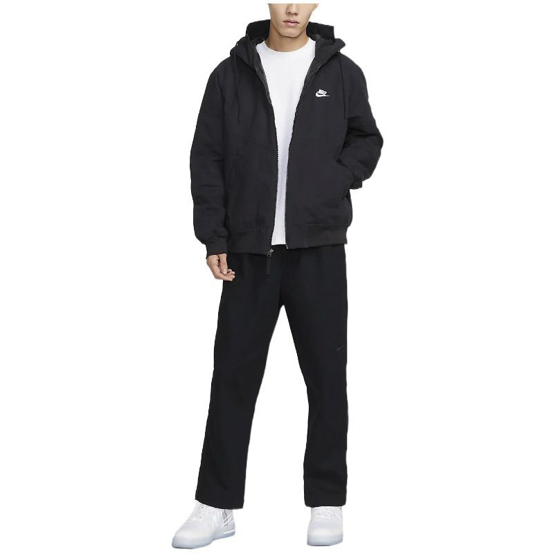 Shop Nike Sportswear Windrunner Canvas Retro Logo Hooded Jacket Black DX0693-010