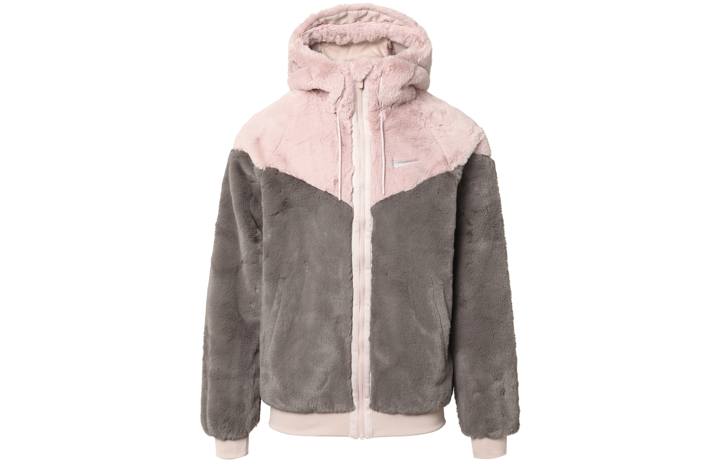 Nike Sportswear Windrunner Fleece Hoodie Jacket Cave Stone Colorblock Logo DH6683-289