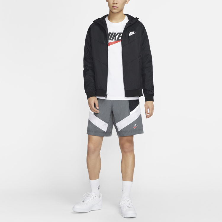 Shop Nike Sportswear Windrunner FW22 Logo Print Hooded Jacket Black DC4113-010