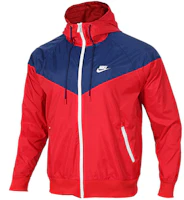 Nike Sportswear Windrunner Hooded Jacket Red Blue AR2192-657 Nike Sportswear Windrunner Hooded Jacket Red Blue AR2192-657