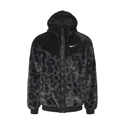 Nike Sportswear Windrunner Leopard Fleece Hoodie Jacket Black (). DH6683-011
