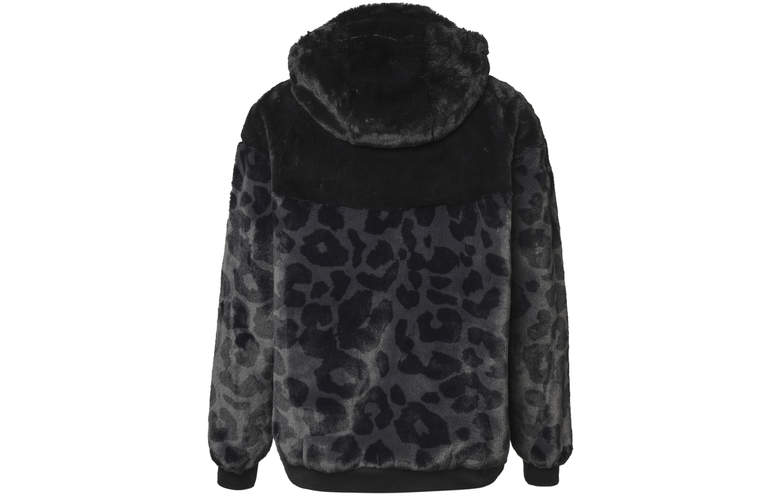 Lookbook Nike Sportswear Windrunner Leopard Fleece Hoodie Jaket Hitam. DH6683-011