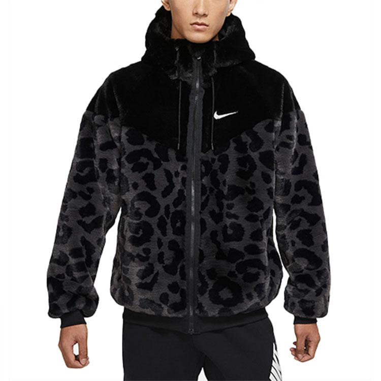 Purchase Nike Sportswear Windrunner Leopard Fleece Hoodie Jaket Hitam. DH6683-011