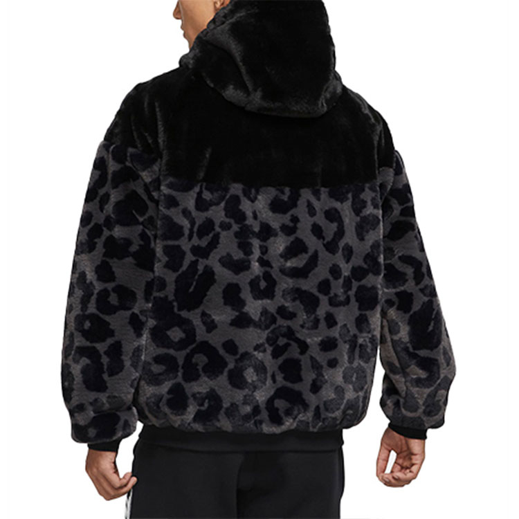 Details for Nike Sportswear Windrunner Leopard Fleece Hoodie Jaket Hitam. DH6683-011