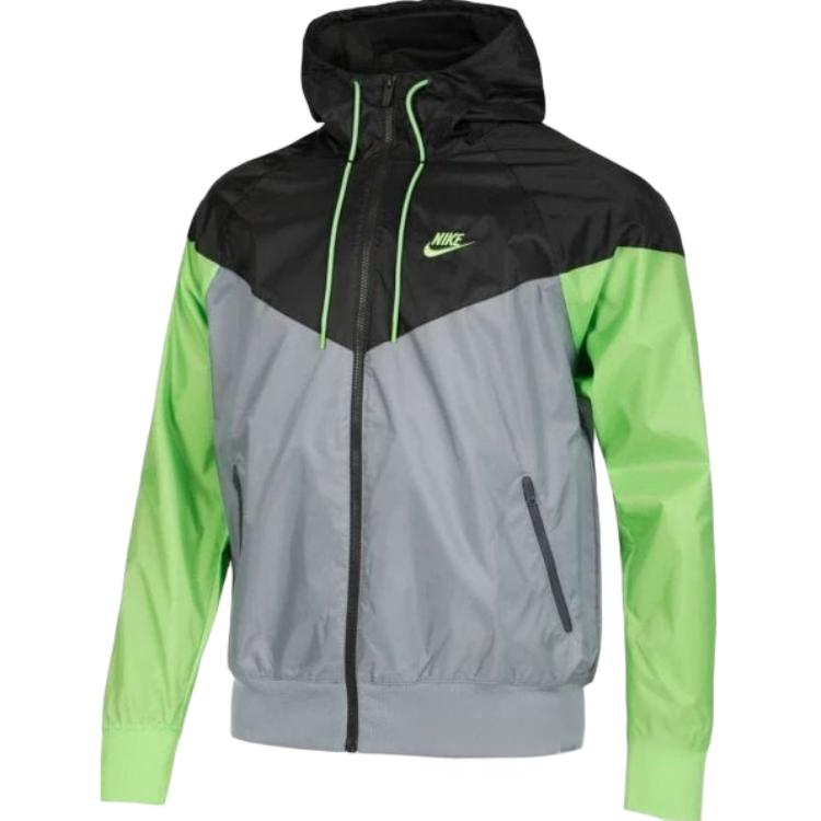 Nike Sportswear Windrunner Logo Embroidered Colorblock Hoodie Jacket Anthracite Men DA0001-065