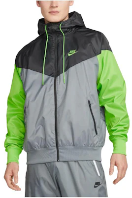 Nike Sportswear Windrunner Logo Embroidered Colorblock Hoodie Jacket Anthracite Men DA0001-065 Order Nike Sportswear Windrunner Logo Embroidered Colorblock Hoodie Jacket Anthracite Men DA0001-065