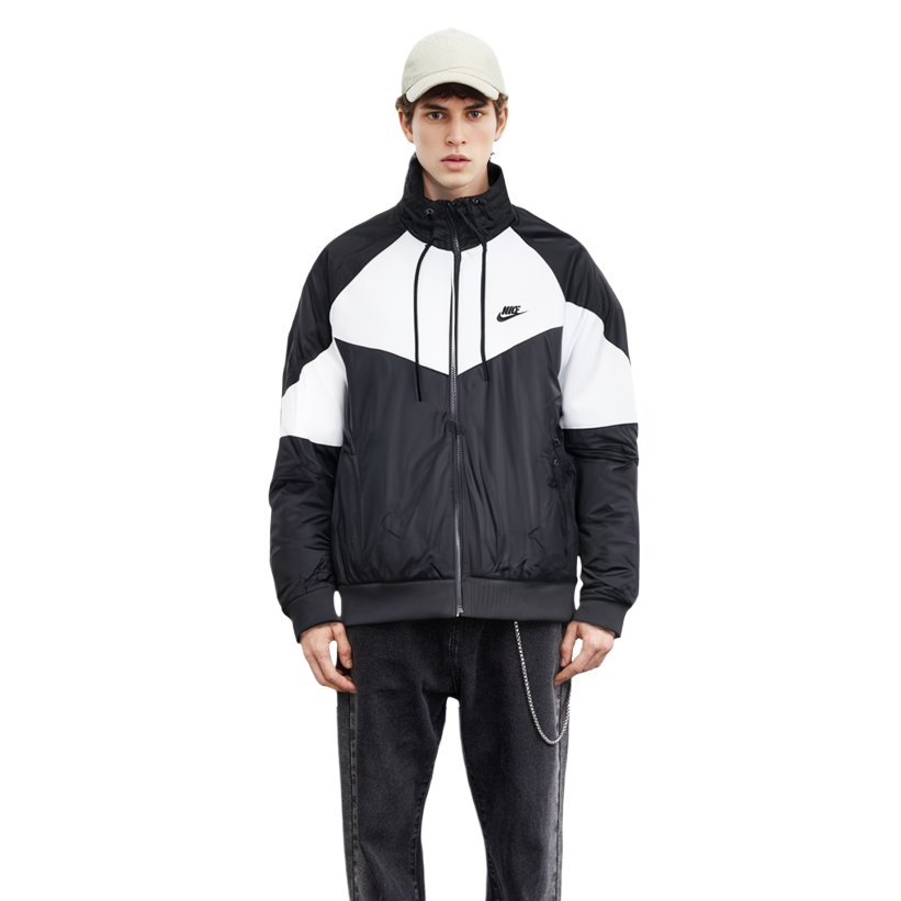 Sizing Nike 運動風復古風衣外套 黑白配色 帶有標誌設計 CN8771-011