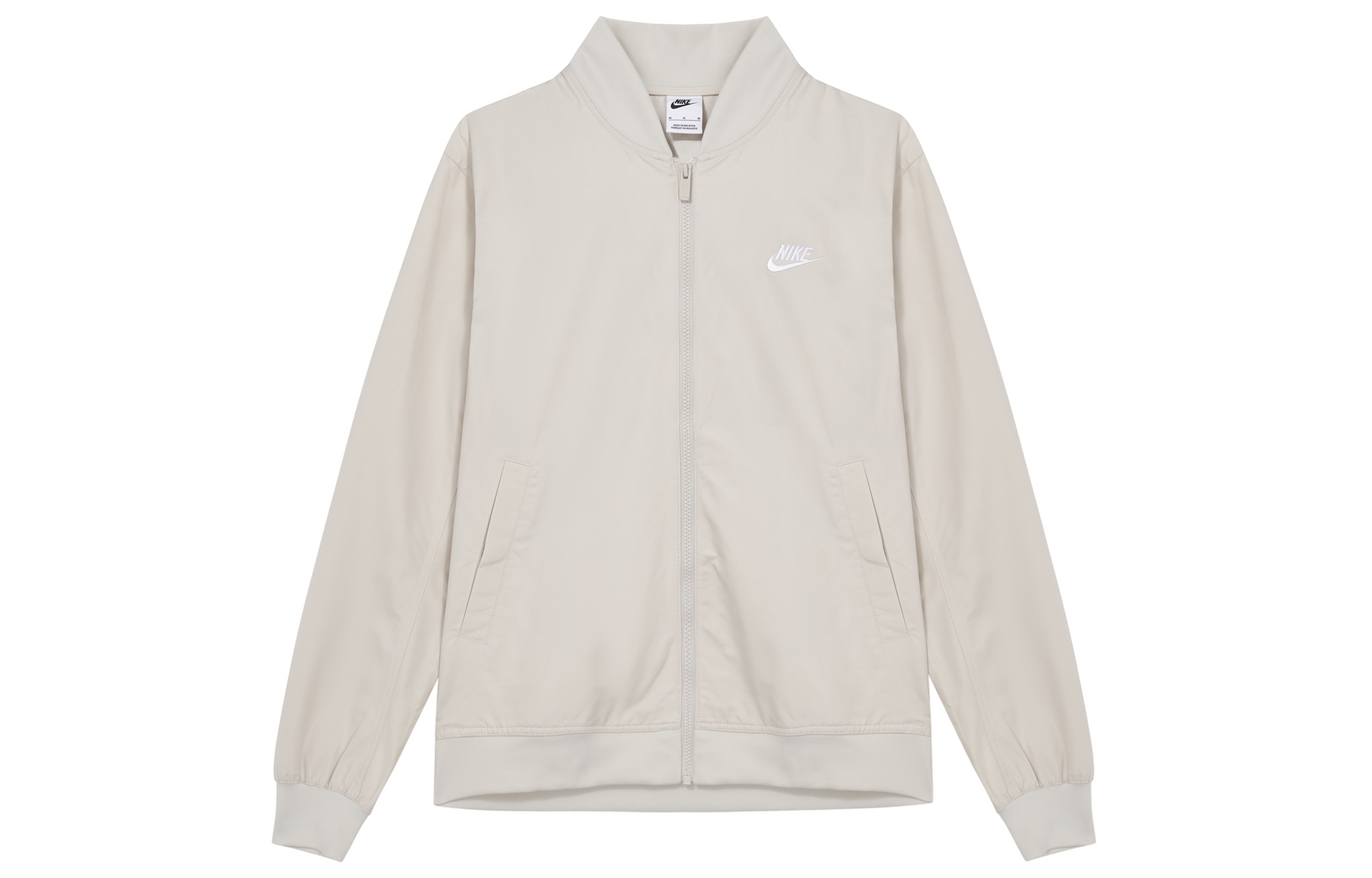 Nike Sportswear Woven Solid White Full-Zip Flight Jacket for Men DM6822-104