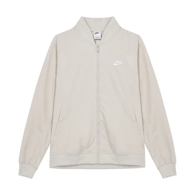 Nike Sportswear Woven Solid White Full-Zip Flight Jacket for Men DM6822-104