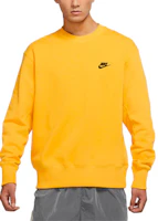 Nike Sportswear Yellow Logo Crewneck Pullover Sweatshirt DA0022-713 Nike Sportswear Yellow Logo Crewneck Pullover Sweatshirt DA0022-713