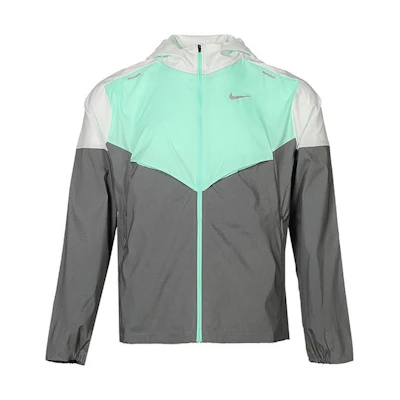 Nike SS22 Colorblock Logo Zip Hoodie Jacket Green/Grey Spring Collection CZ9071-394