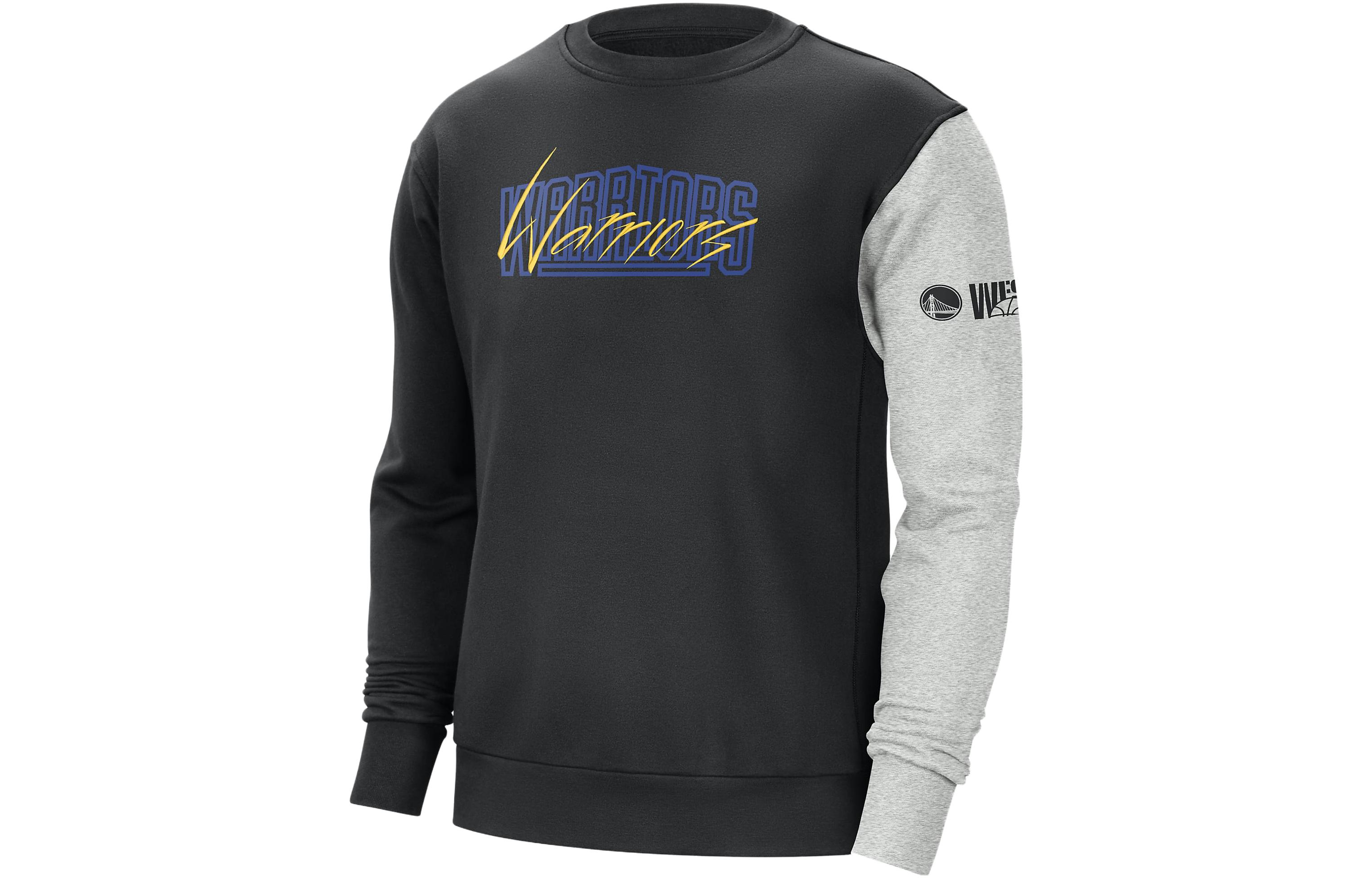 Nike SS23 Black Colorblock Letter Print Crewneck Long Sleeve Sweatshirt Men DR9343-010