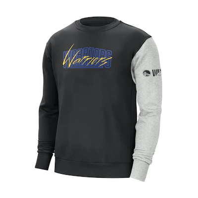 Nike SS23 Black Colorblock Letter Print Crewneck Long Sleeve Sweatshirt Men DR9343-010