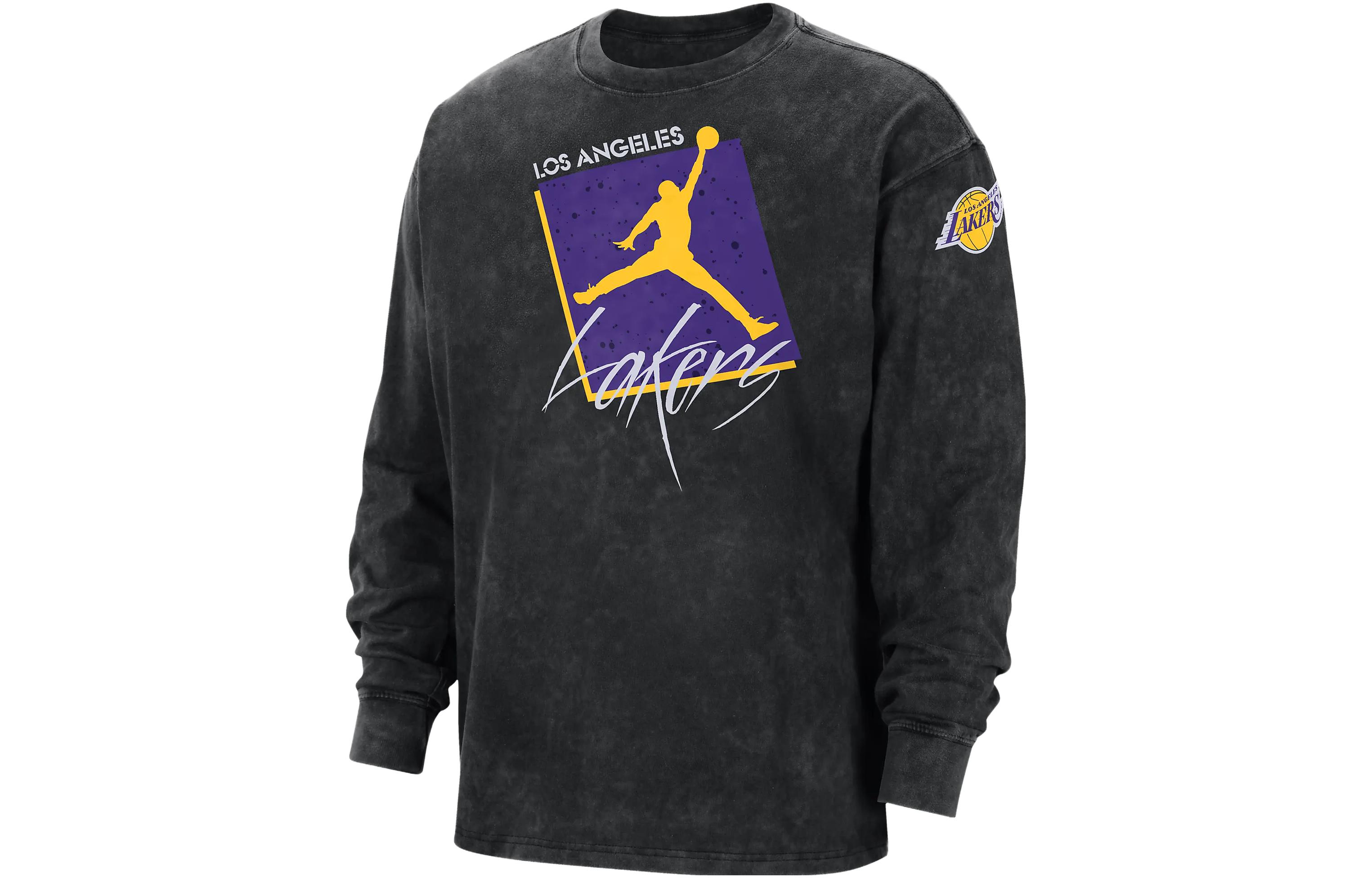 Nike SS23 Black Crewneck Long-Sleeve Sweatshirt with Logo Print DV5747-010