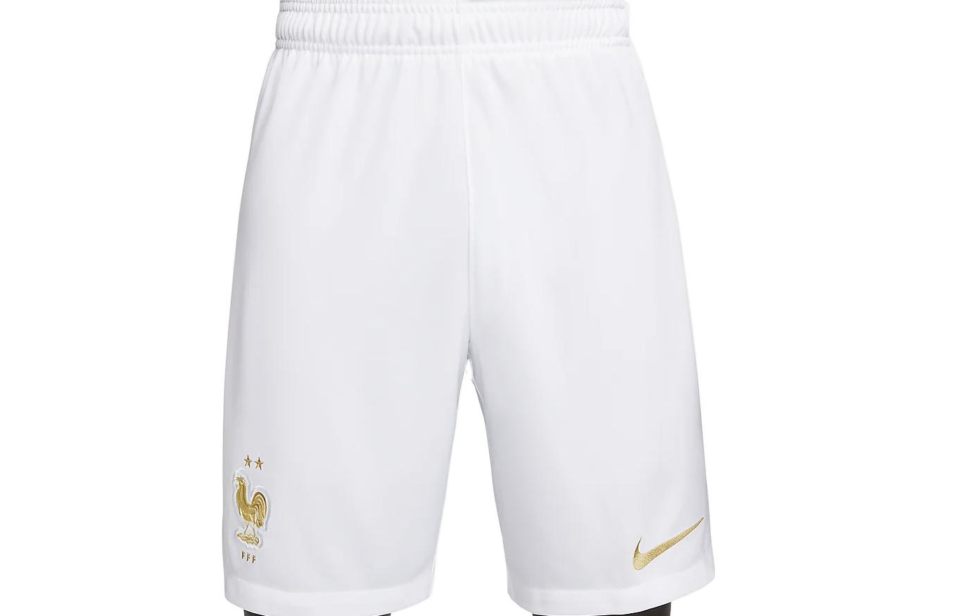 Nike SS23 France National Team Qatar World Cup Logo High-Waist Soccer Shorts White DN0731-100