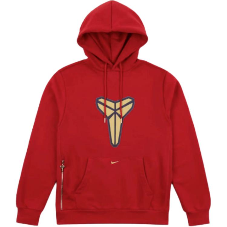Nike SS24 Kobe Hoodie Red Long Sleeve with Brand Logo HF0067-636