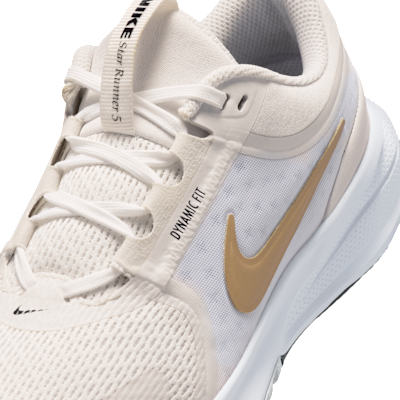 Sizing (JR) Nike Star Runner 5 Sepatu Platinum Tint/Hitam/Metallic Gold HF7004-007