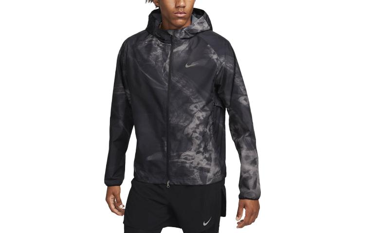 Nike Storm-FIT Running Division Logo Tie-Dye Print Hoodie Jacket Black Men FB8550-010
