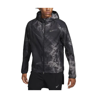 Nike Storm-FIT Running Division Logo Tie-Dye Print Hoodie Jacket Black Men FB8550-010