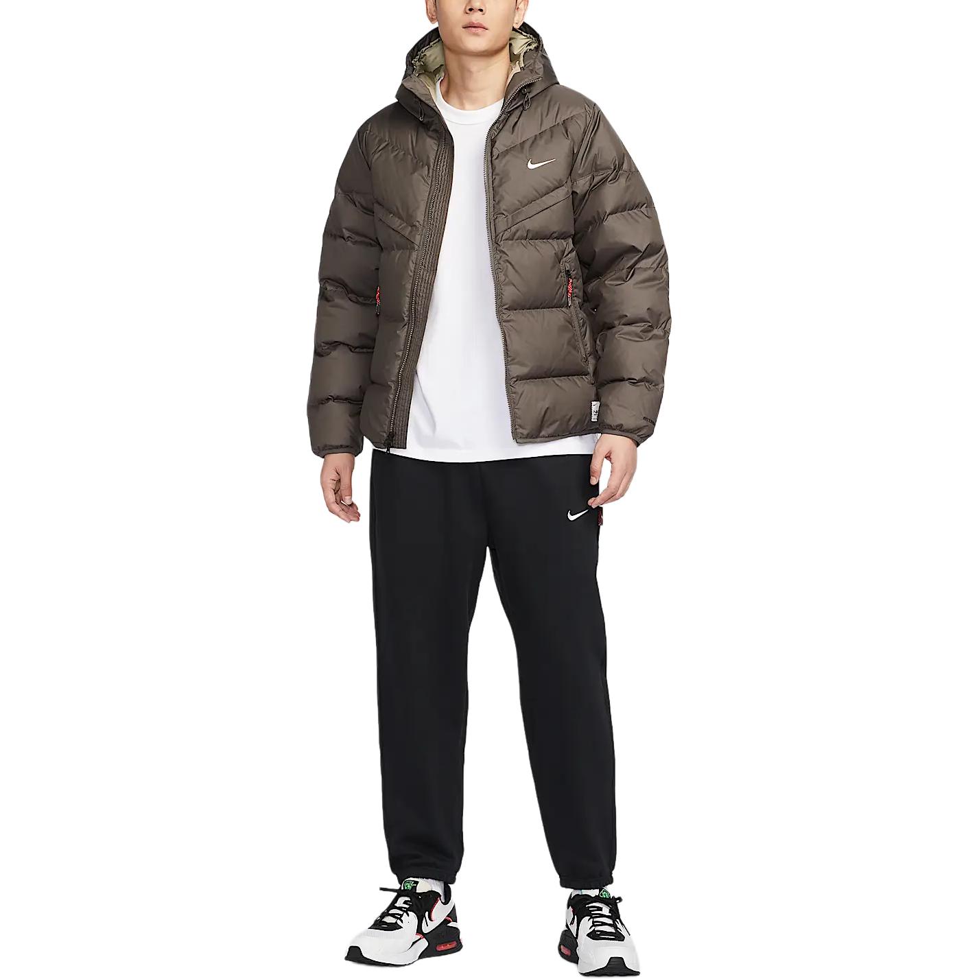 Lookbook 나이키 스톰-FIT 윈드러너 후드 다운 자켓 미네랄 그레이 HV8203-004