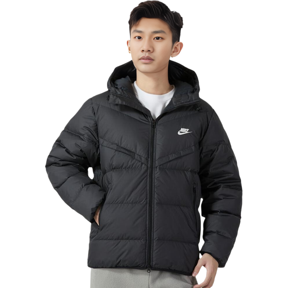 Shop Nike Storm-FIT Windrunner Primaloft Hooded Down Jacket Men’s Black FB8178-010