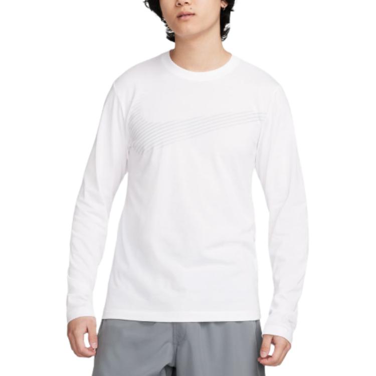 Nike Striped Crewneck Long Sleeve T-Shirt Unisex White FQ3884-100