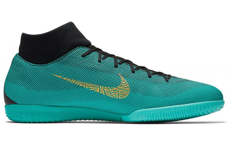 Order 耐吉MercurialX Superfly 6 刺客12 Academy CR7 IC C罗 室内足球鞋 湖綠色