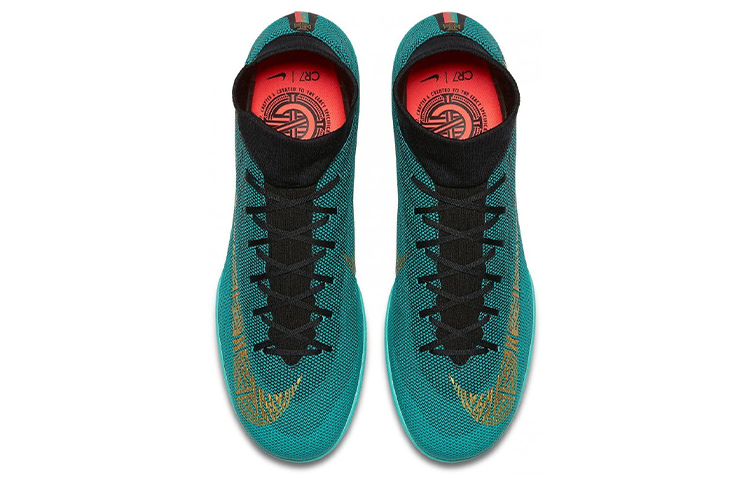 Shop 耐吉MercurialX Superfly 6 刺客12 Academy CR7 IC C罗 室内足球鞋 湖綠色