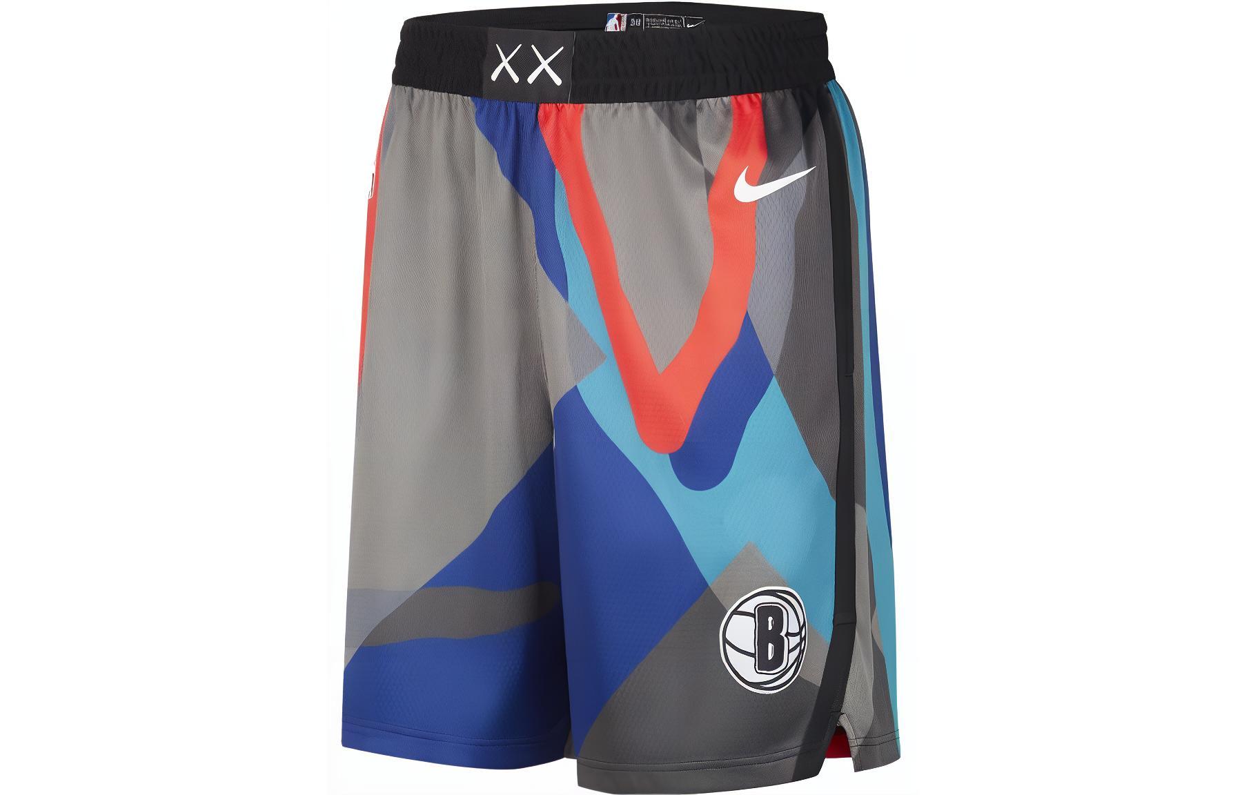 Nike Swingman Brooklyn Nets 2023/24 City Edition Abstract Basketball Shorts Multicolor. DX8694-010